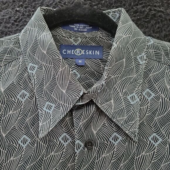 Chereskin Mens Button Up Multi-Color Size Medium 100% Cotton Long Sleeve Collar - Picture 8 of 12